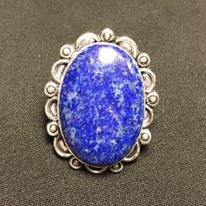 Sterling silver Blue Lapis Lazuli ring size 8 3/4